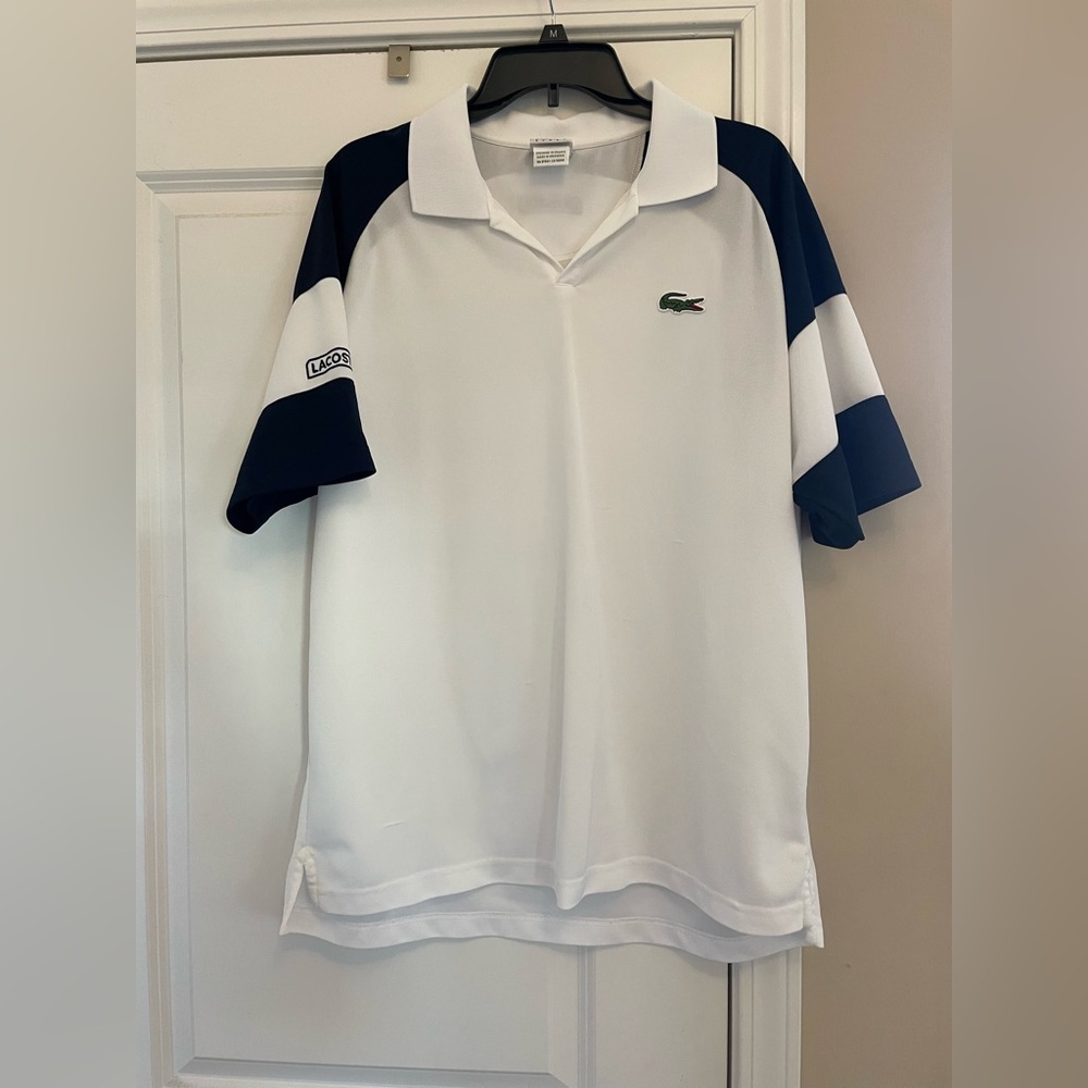 Lacoste Black and White Polo Shirt